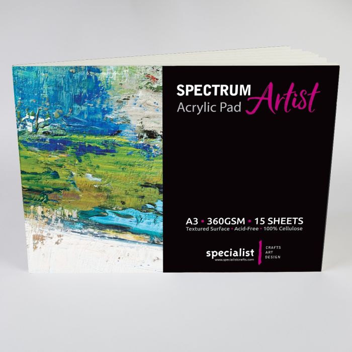 A3 Acrylic Painting Pad 15 sheets of 360gsm specialist acrylic painting paper 