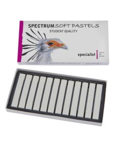 Spectrum White Soft Pastels. Pack of 12