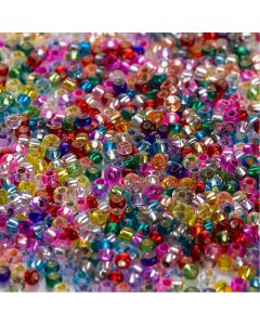 Silver Lined Glass Beads 100g. Per pack