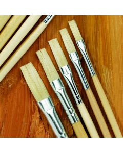 Students Long Handled Flat Hog Brush Bulk Pack. Pack of 45
