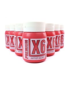 X6 Premium Acryl 500ml - Cadmium Red Hue Bulk Pack
