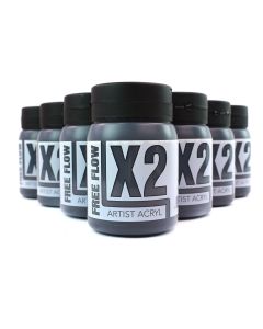X2 Free Flow Acryl 500ml - Mars Black Bulk Pack