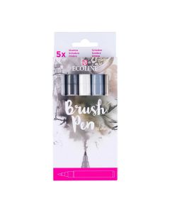 Ecoline Brushpen Grey Pack of 5