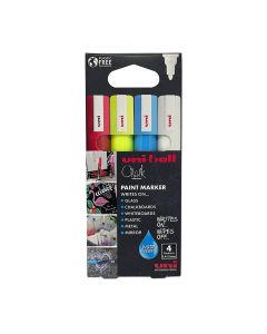 Uni Chalk Marker Pen PWE-5M - Assorted Set of 4