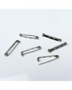 Brooch Pins Nickel Plated. 27mm. Pack of 10