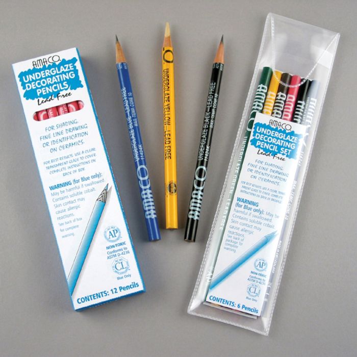 Underglaze Pencils - Assorted. Set of 6